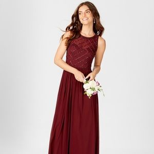 Deep Wine A-Line Bridesmaid Dress